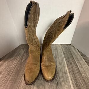 Laredo 51084 Women Brown Leather Western Cowboy Boots Distressed Round Toe